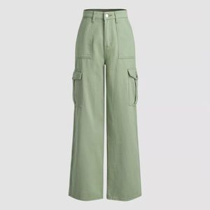 Cider Green Cargo Pocket Jeans